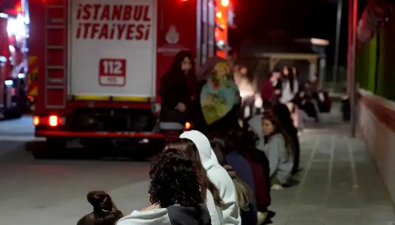 2500 Kişilik Kız Öğrenci Yurdunda Çıkan Yangın Panik Yarattı