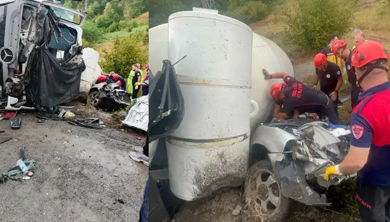 Sarsıcı Kaza: Beton Mikseri Otomobilin Üzerine Devrildi, 1 Ölü, 1 Yaralı!
